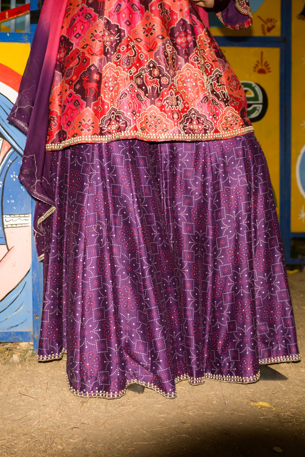 Gulabi Sitara Sharara set