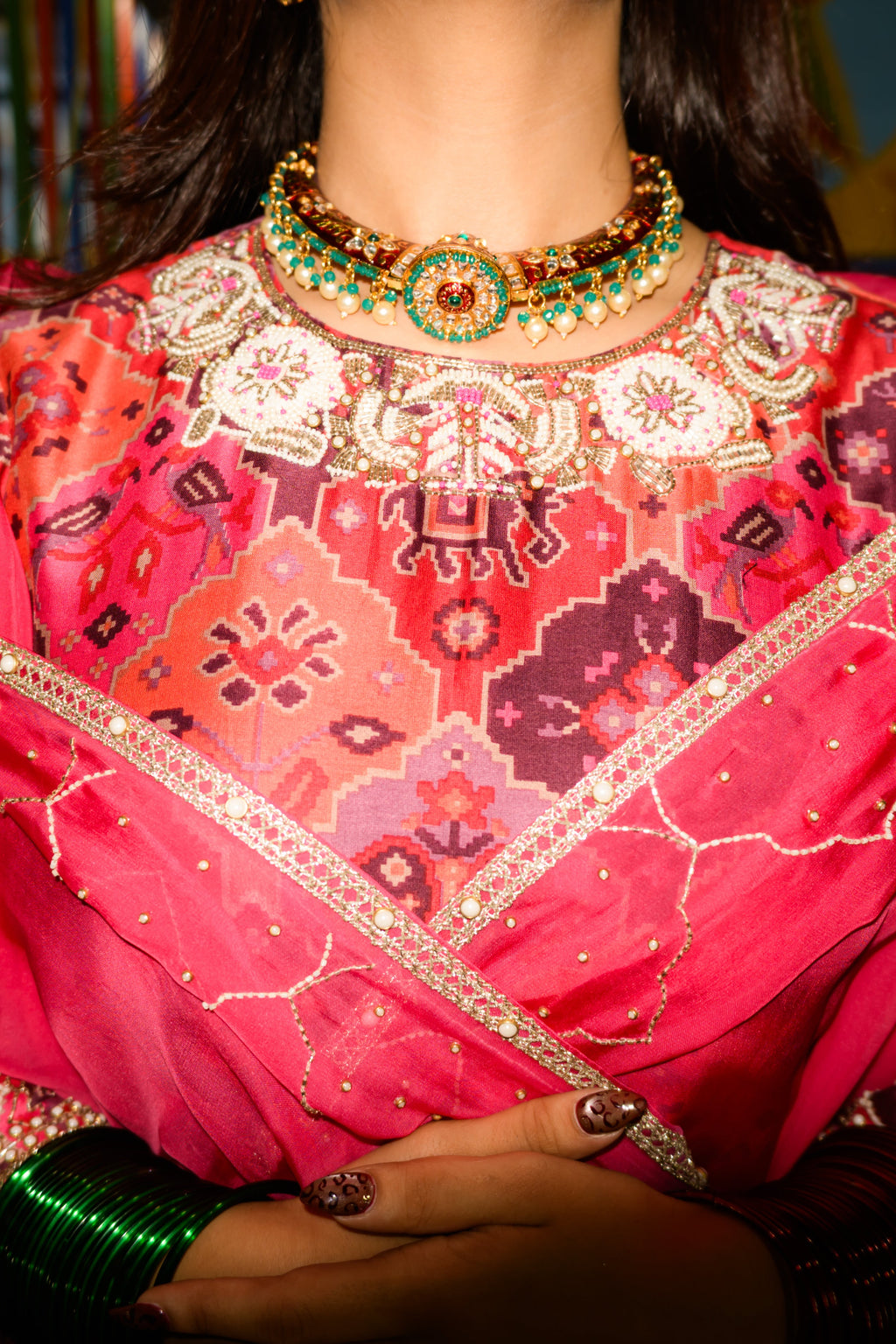 Gulabi Sitara Sharara set