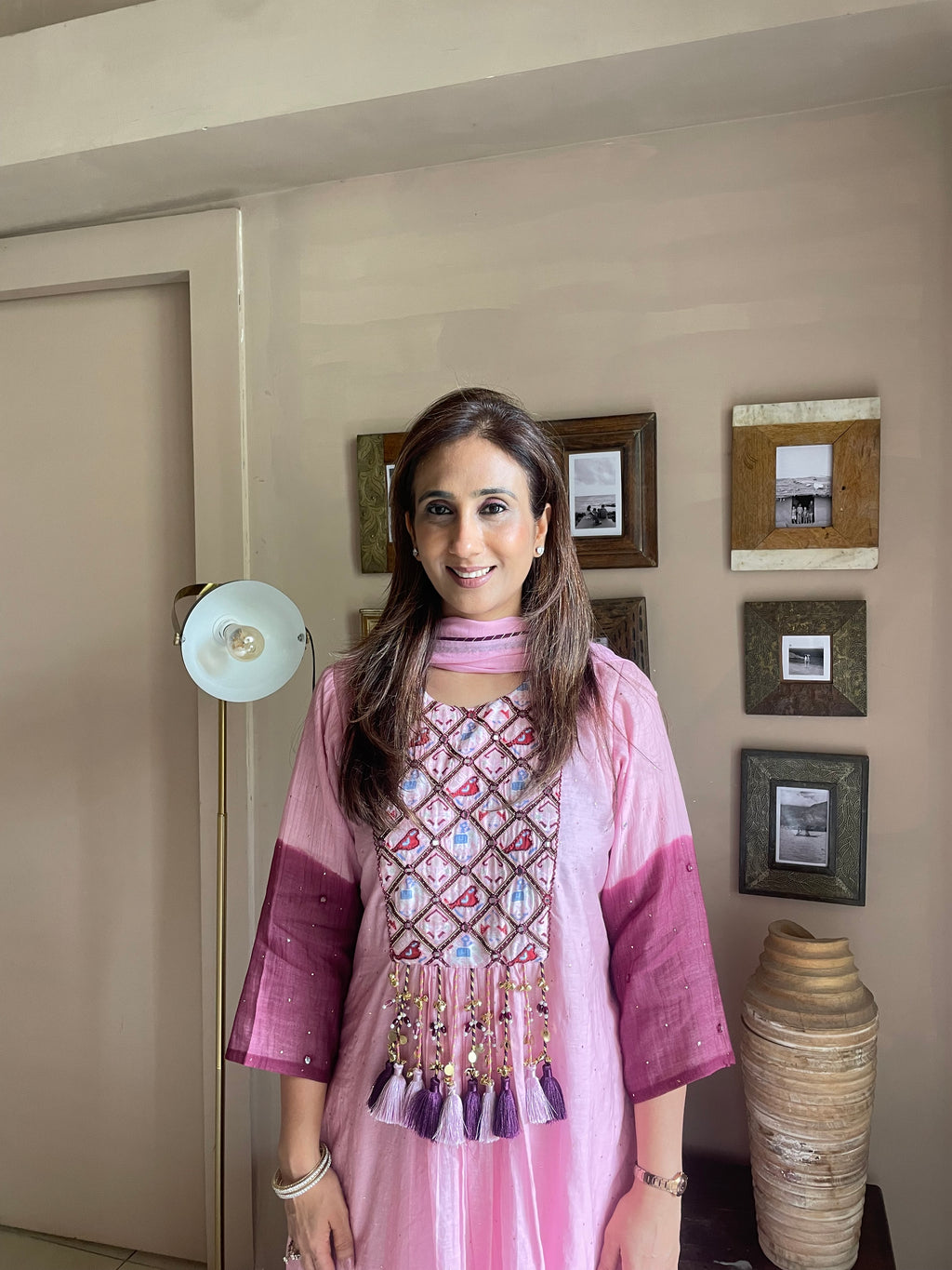 Pink patola suit