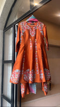 Rust Silk Anarkali Set