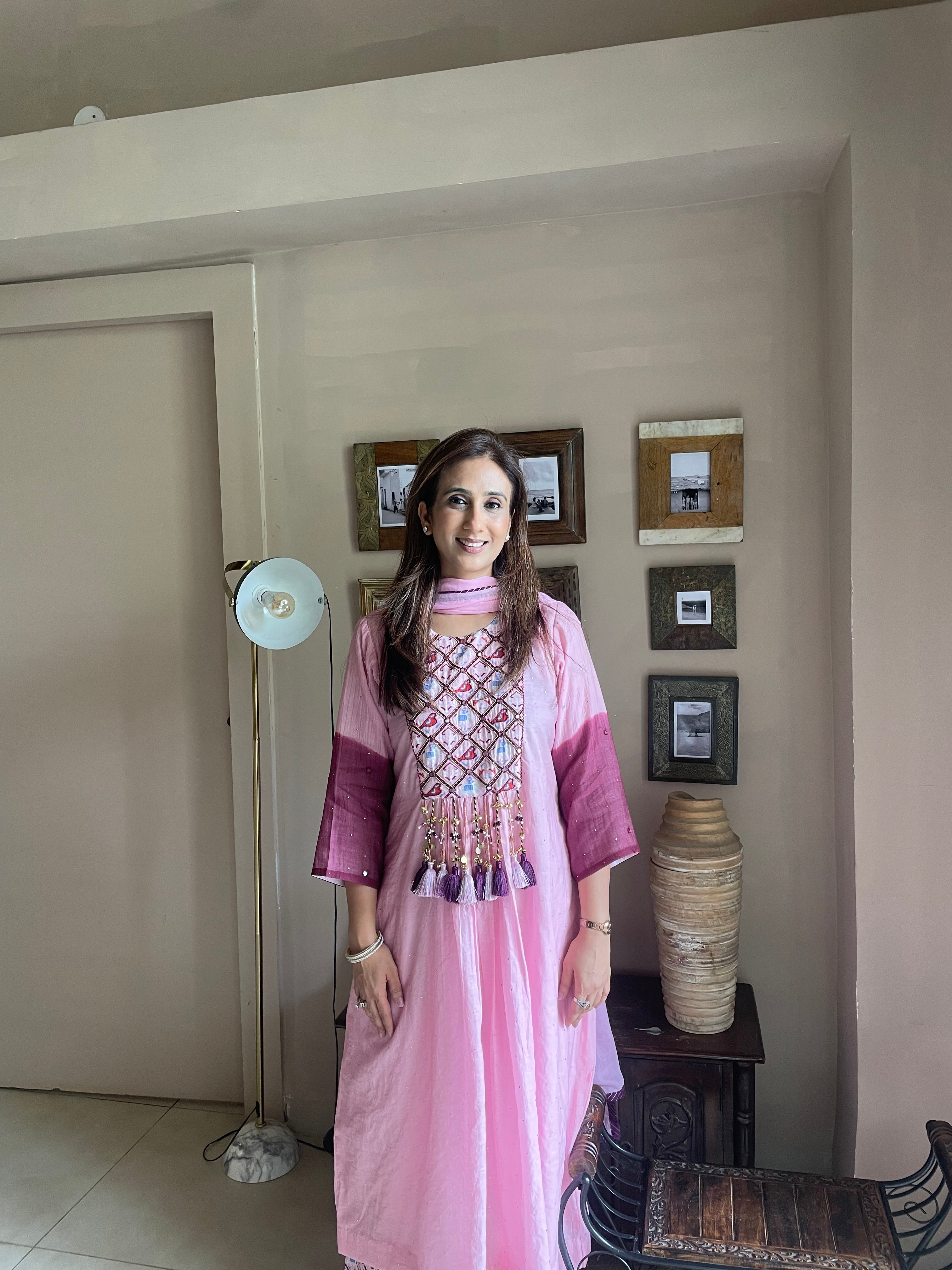 Pink patola suit