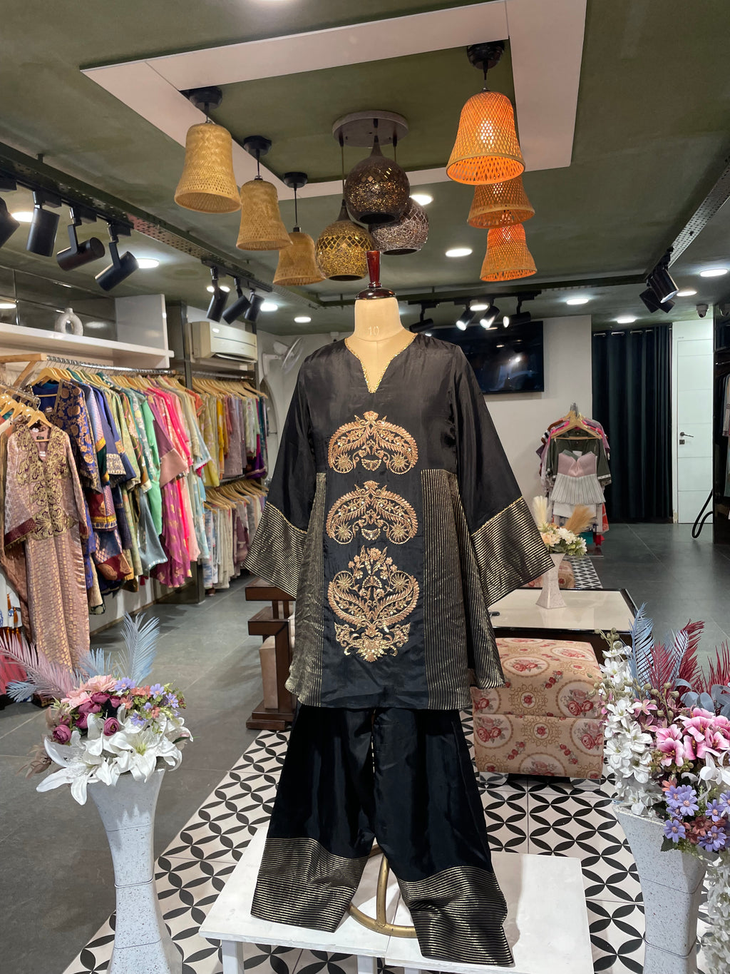 Short kurta with farshi salwar