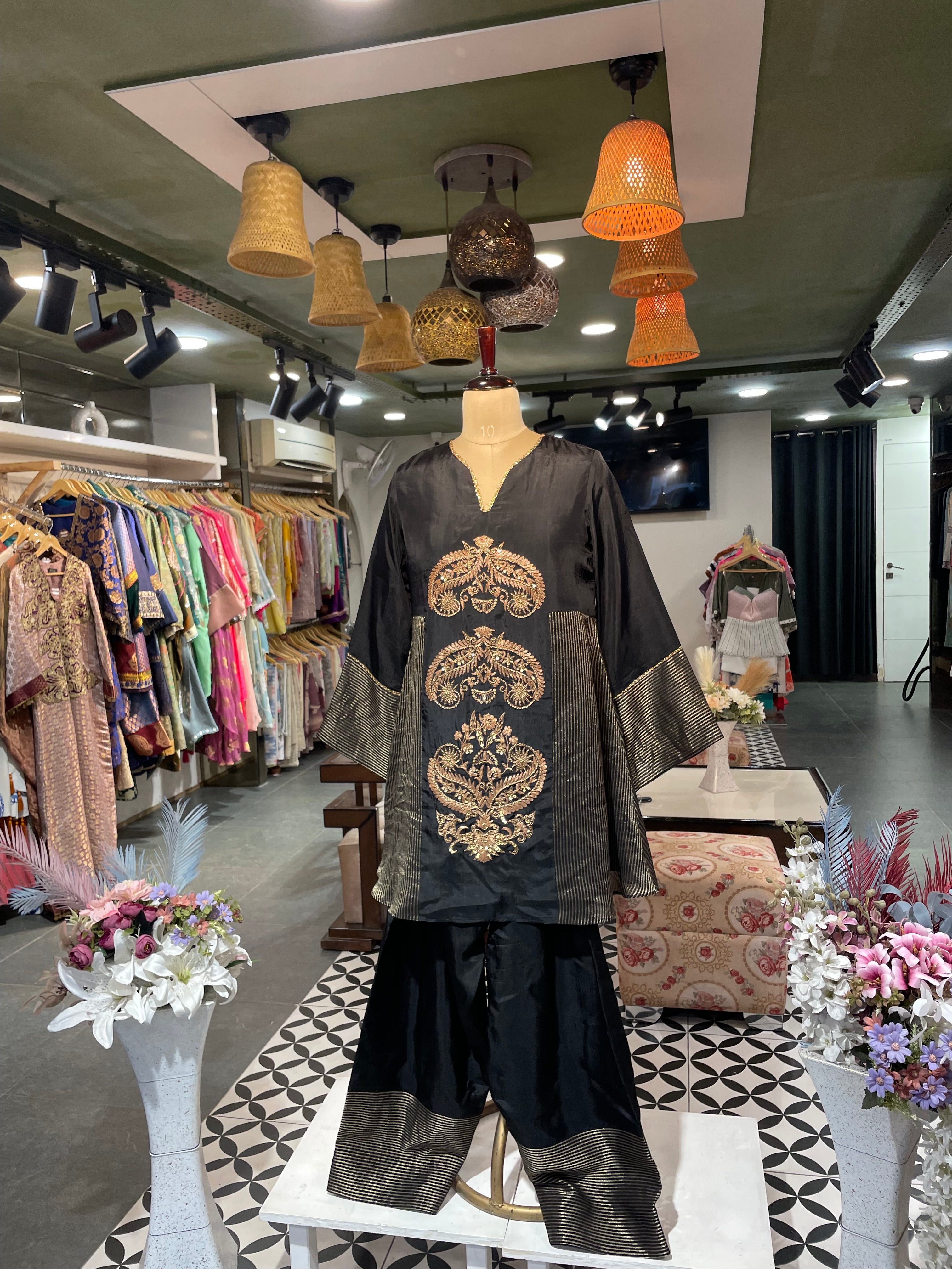 Short kurta with farshi salwar