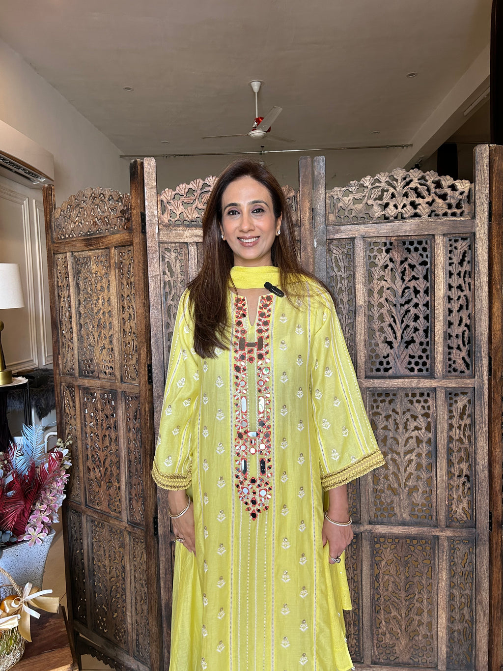 Yellow Mulmul Chogha set