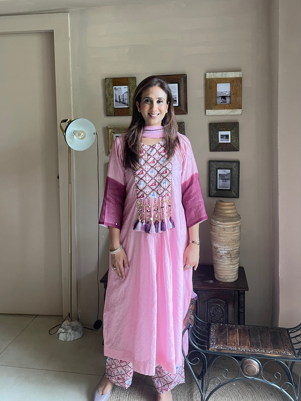 Pink patola suit