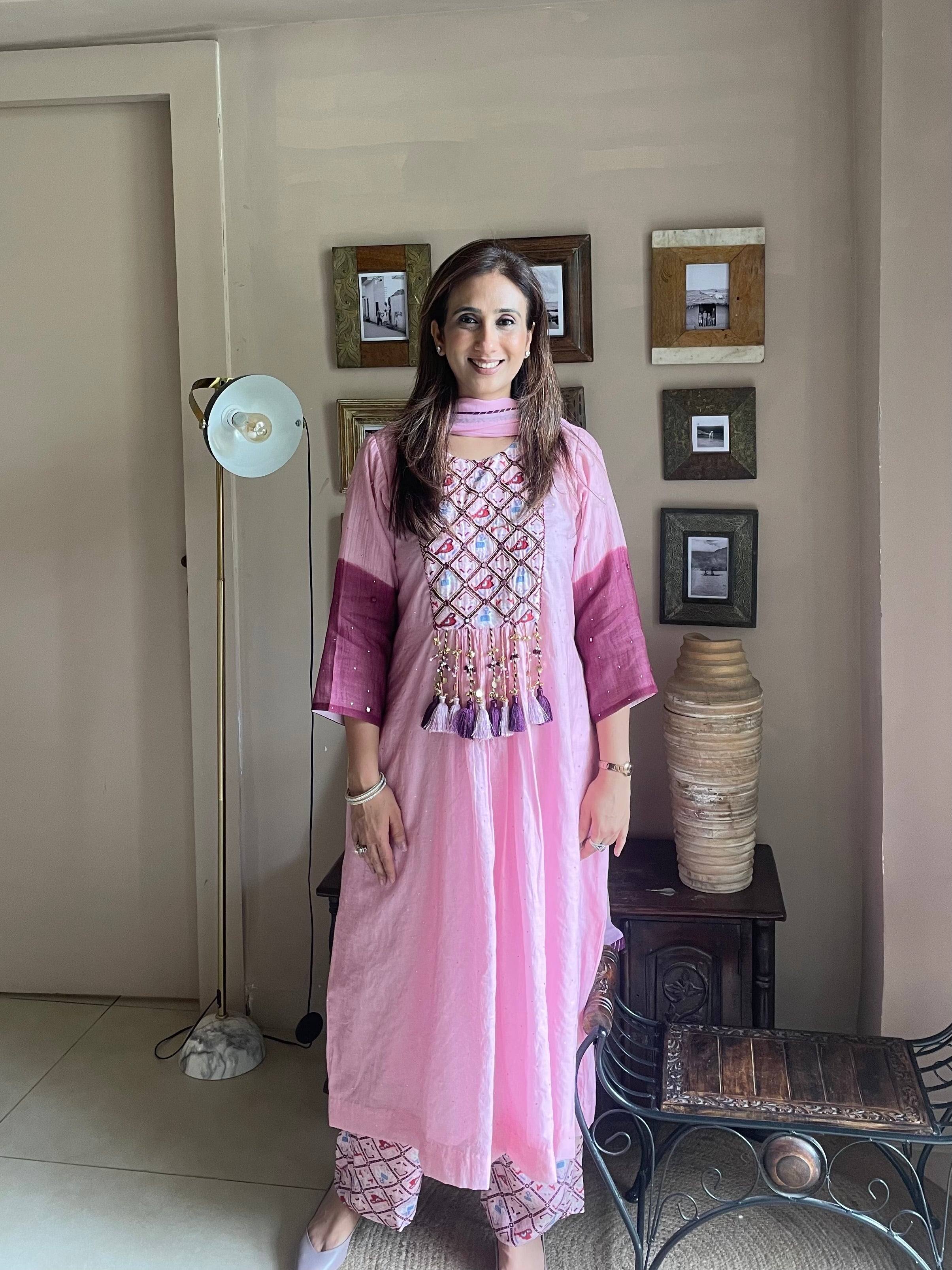 Pink patola suit