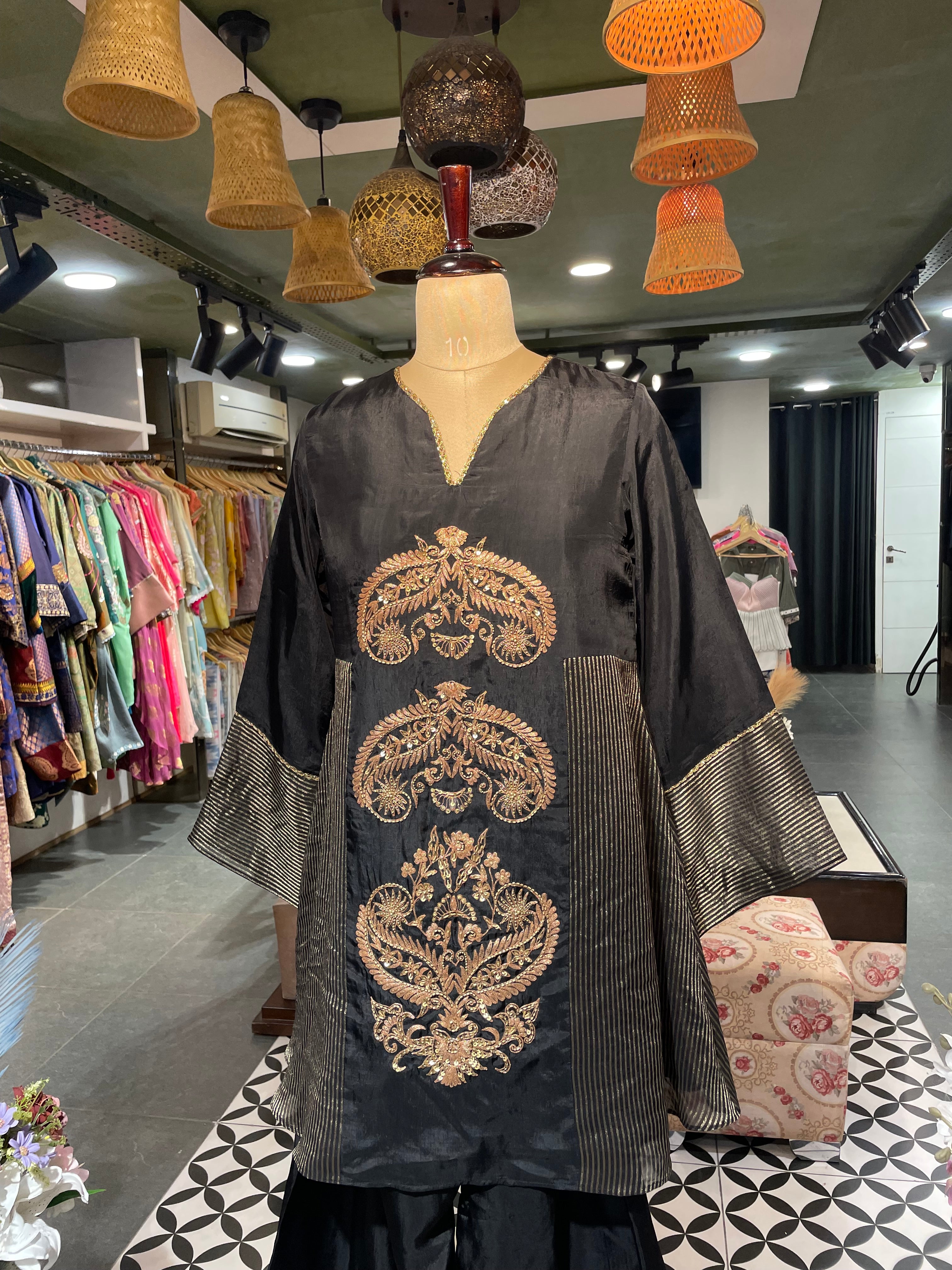 Short kurta with farshi salwar