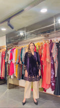 Angrakha Velvet Kurta Set