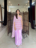 Blush Pink One Shoulder Drape Set