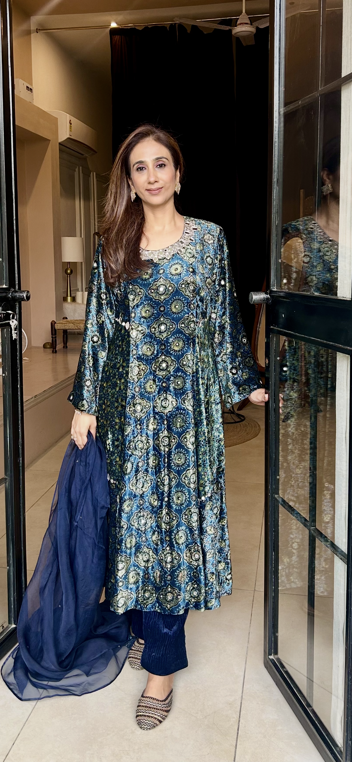 Ajrakh velvet suit