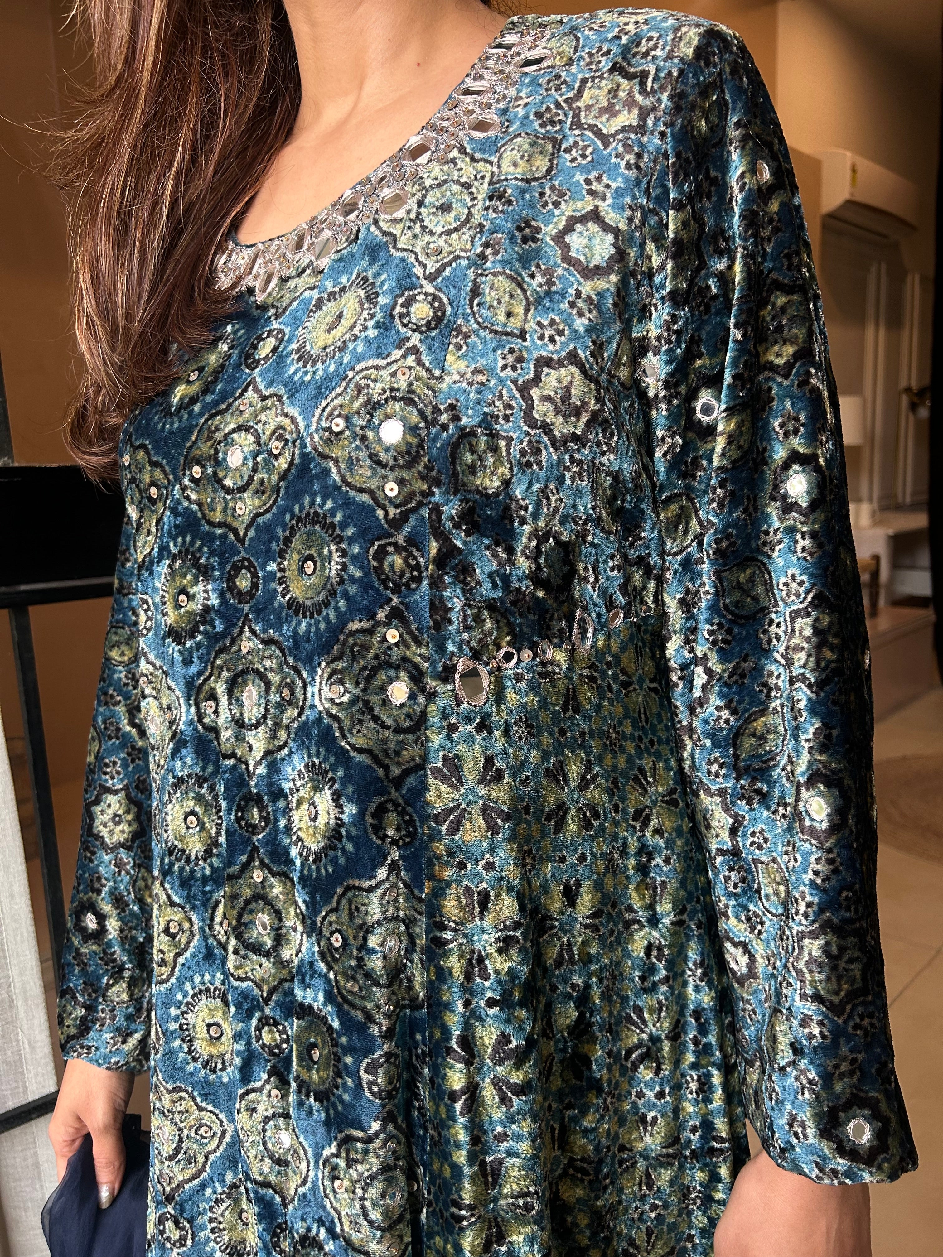 Ajrakh velvet suit