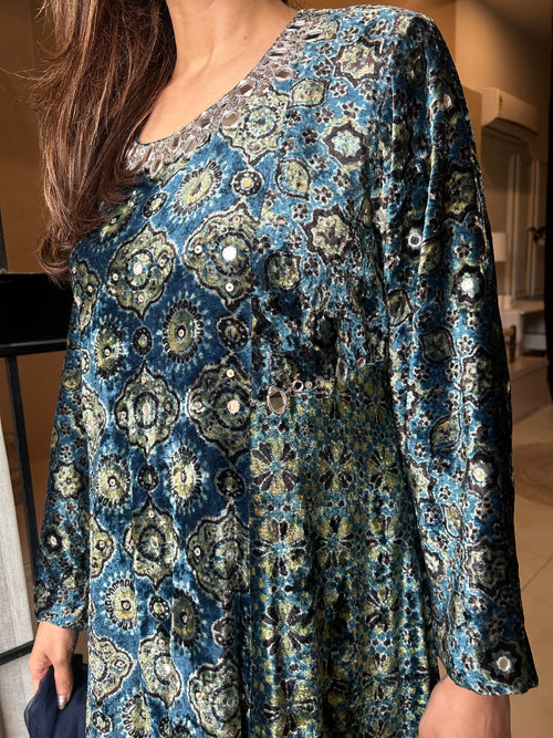 Ajrakh velvet suit