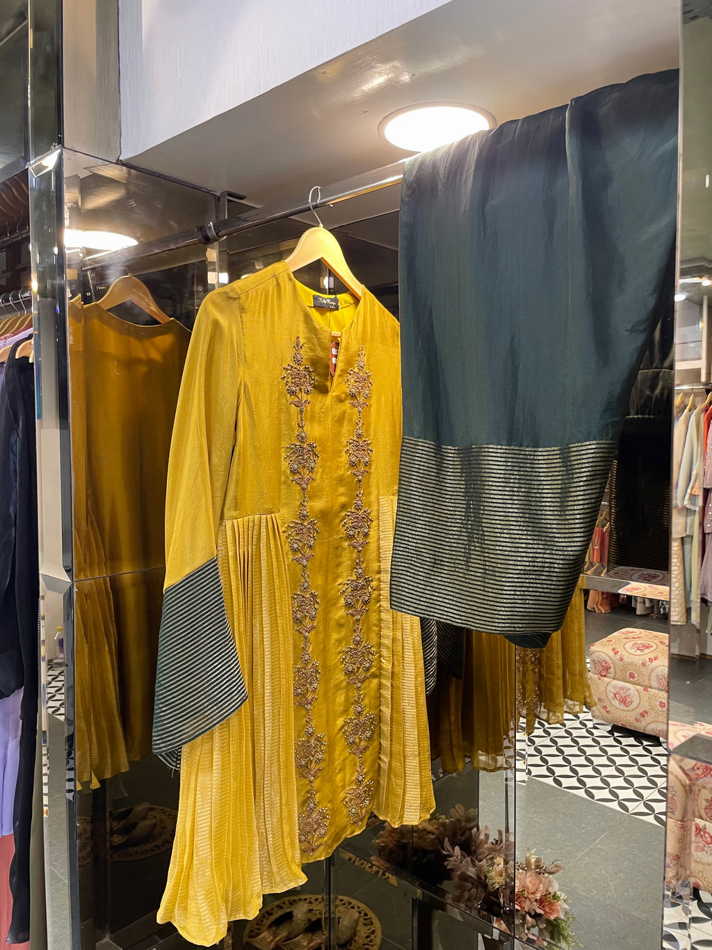 Yellow green Farshi Salwar Set
