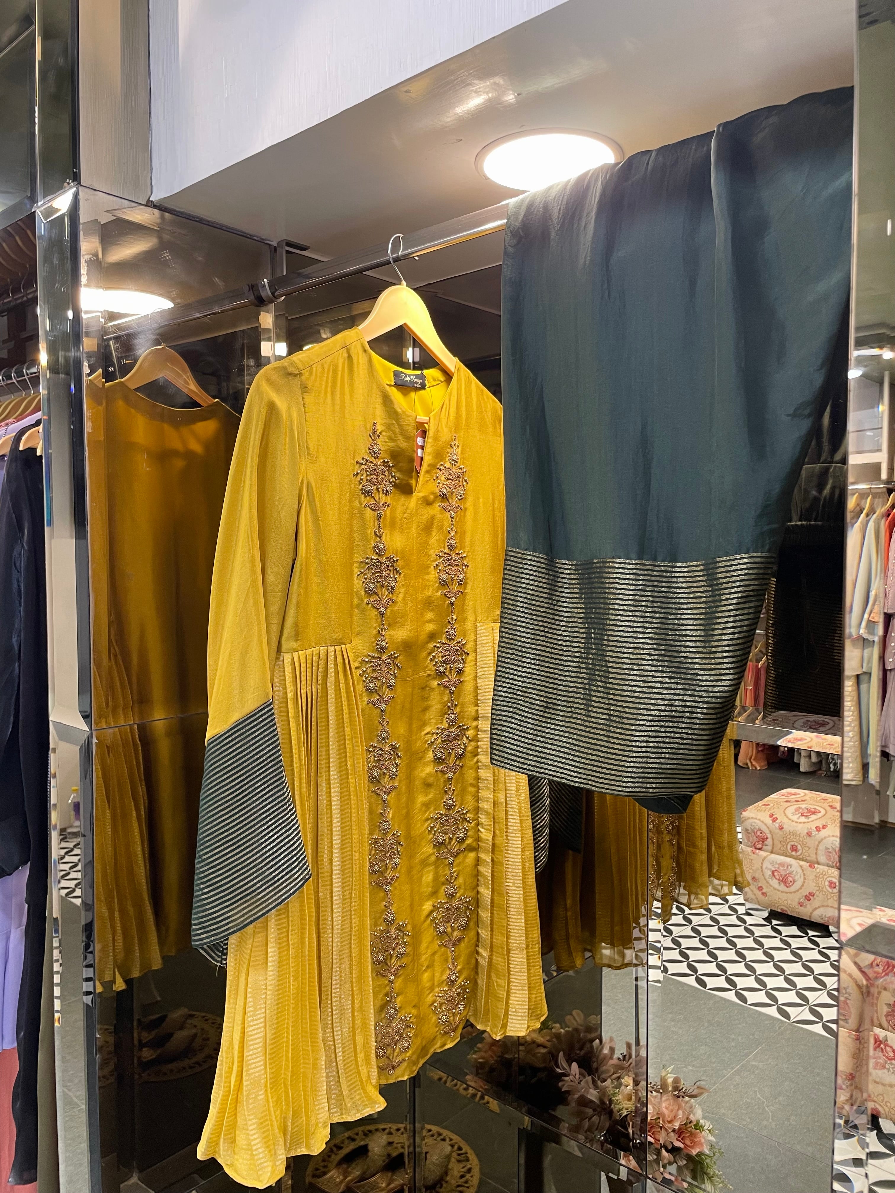 Yellow green Farshi Salwar Set