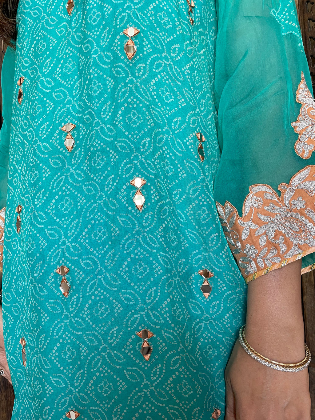Bandhani farshi salwar