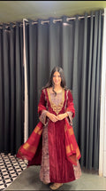 Maroon tissue velvet suit