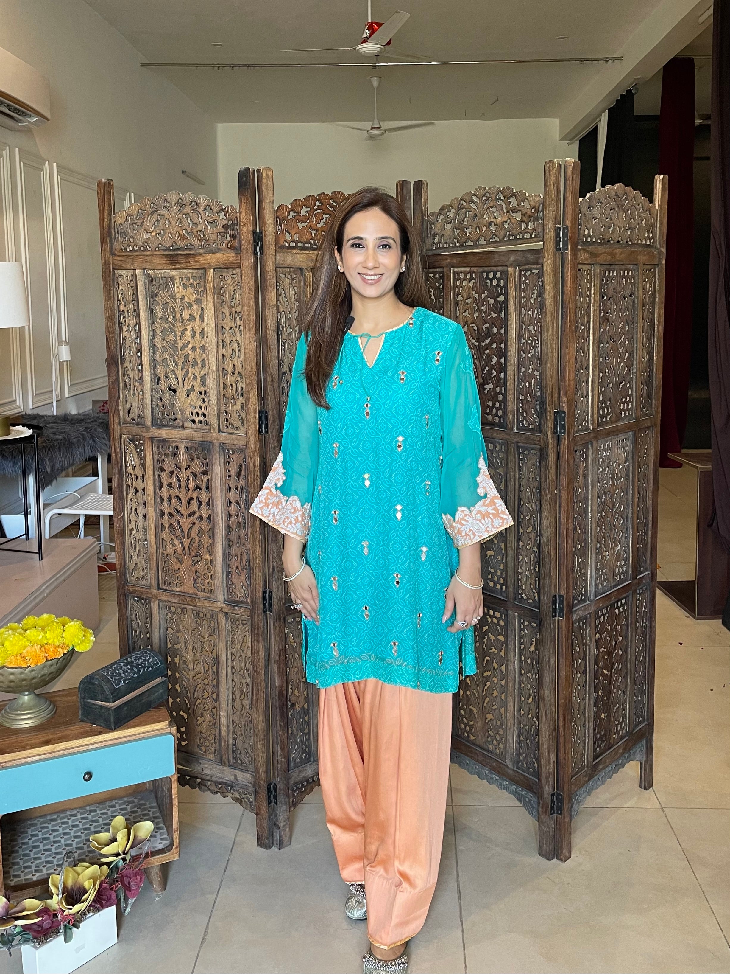Bandhani farshi salwar