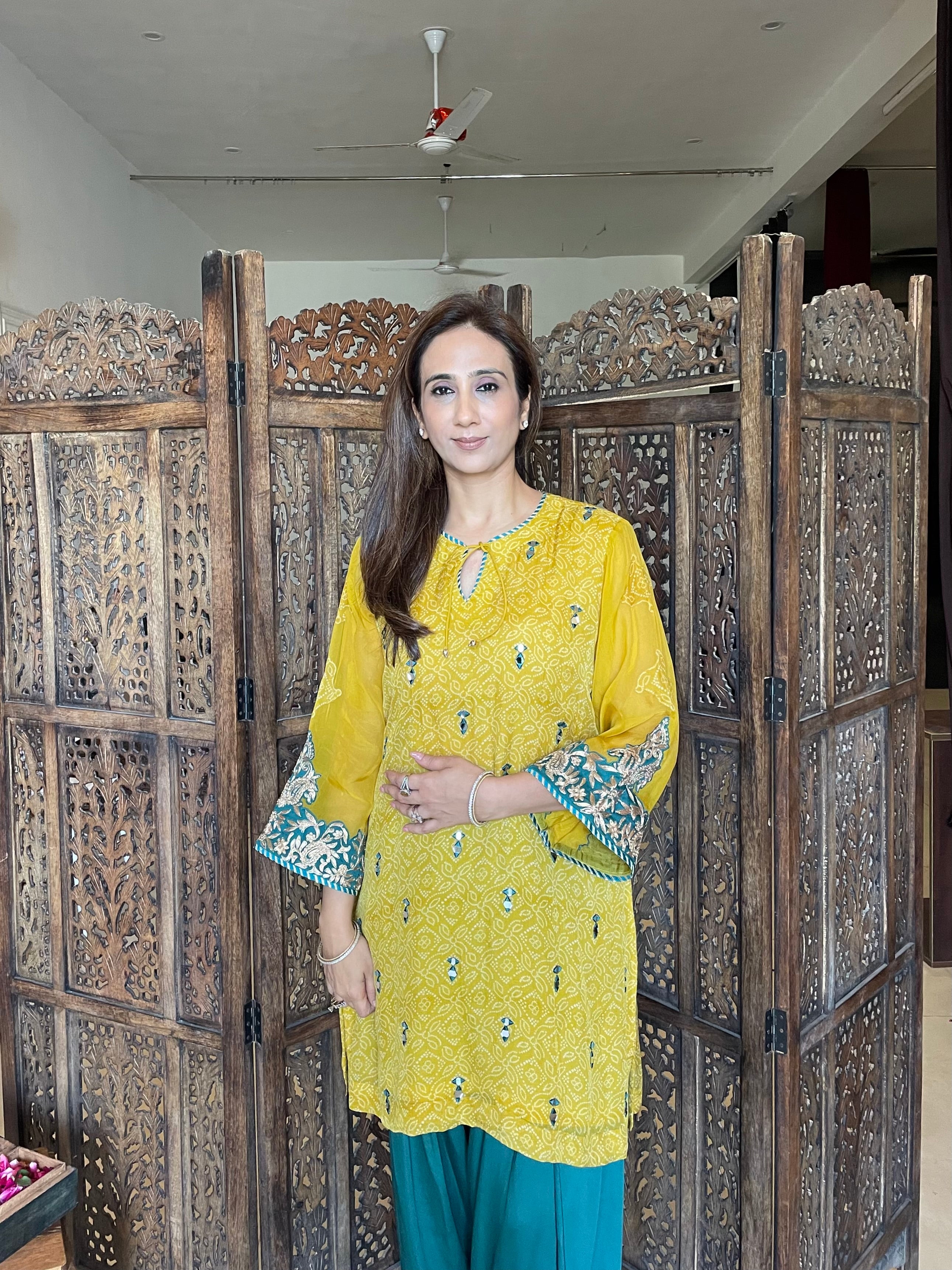 Bandhani farshi salwar