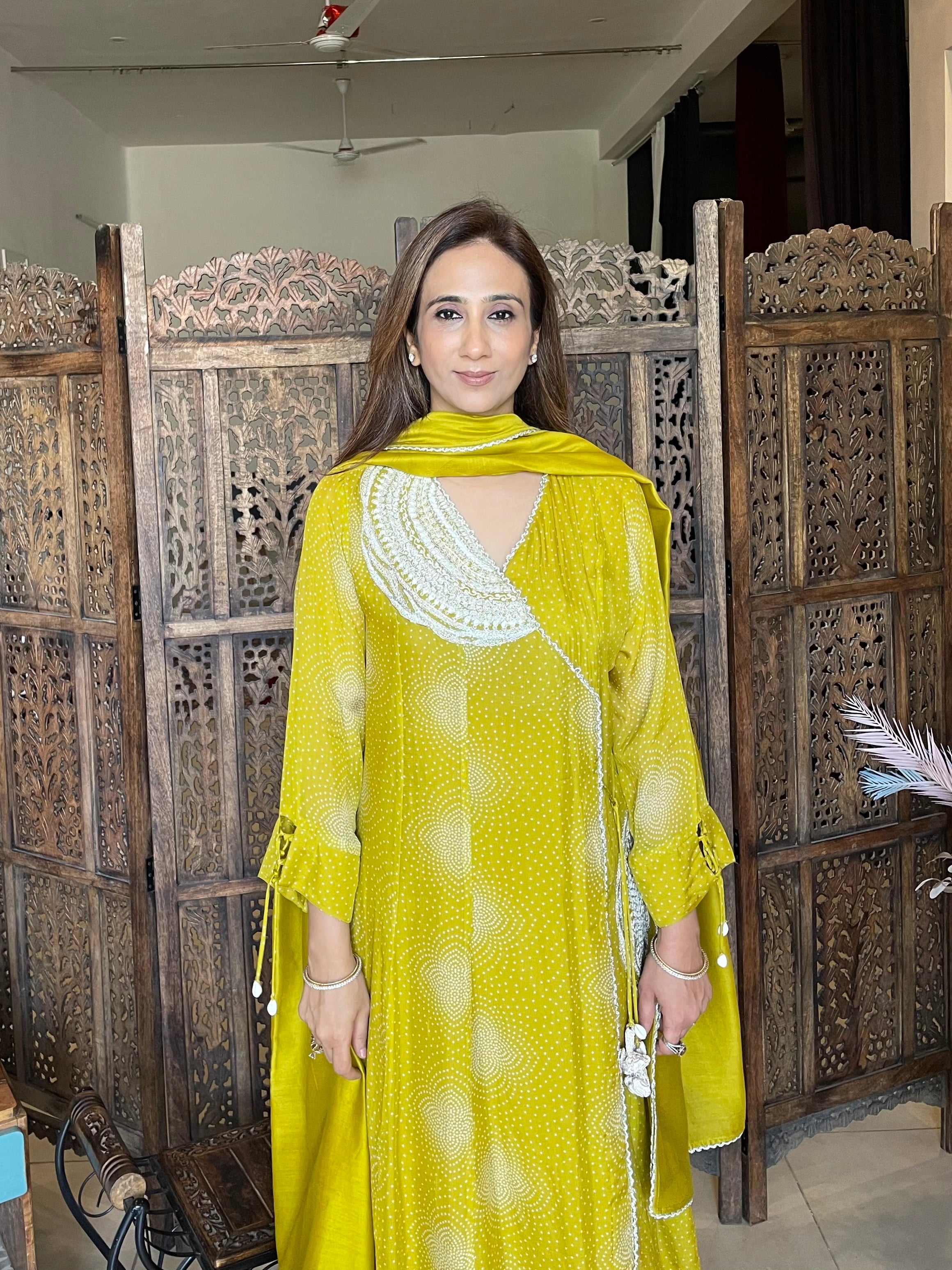 Bandhani organza georgette suit
