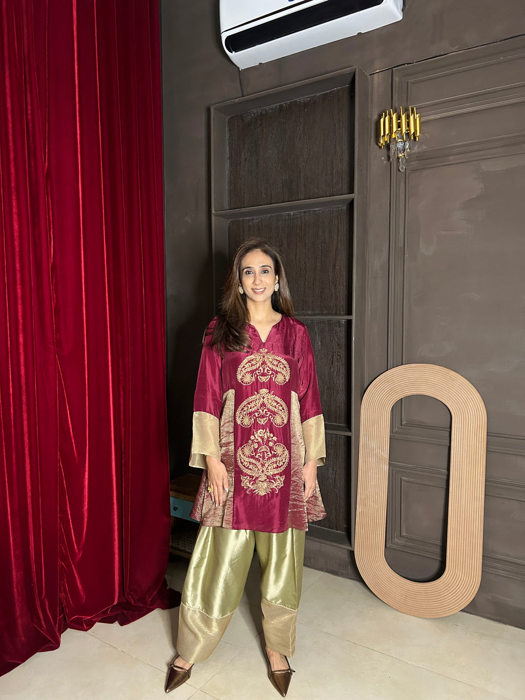 Short kurta with farshi salwar