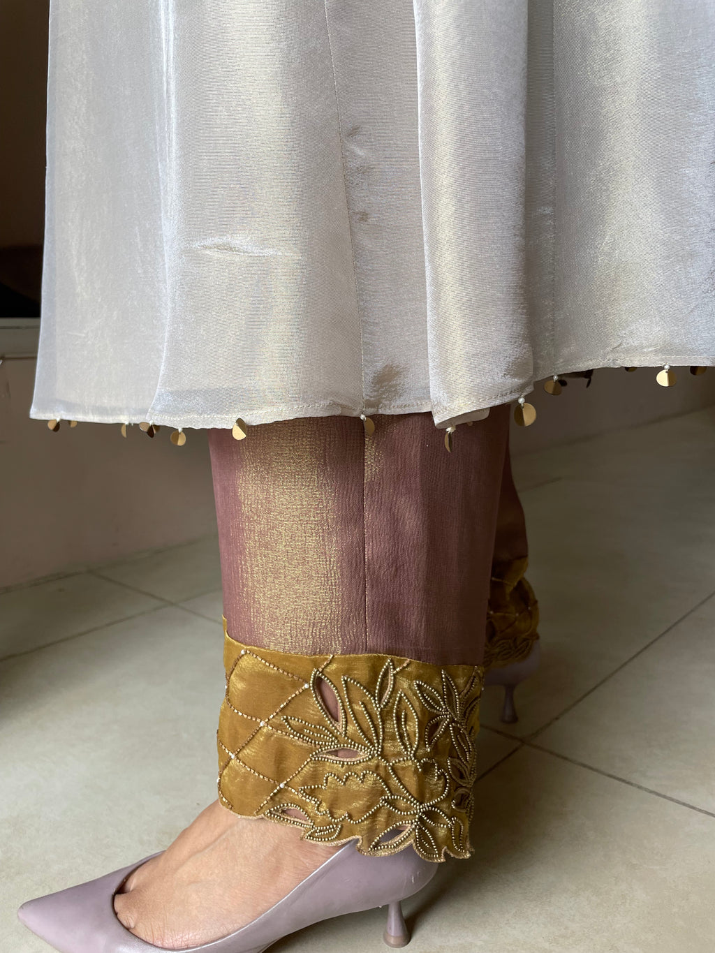 Ivory Tissue Georgette Suit