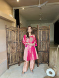 Pink brocade kurta set