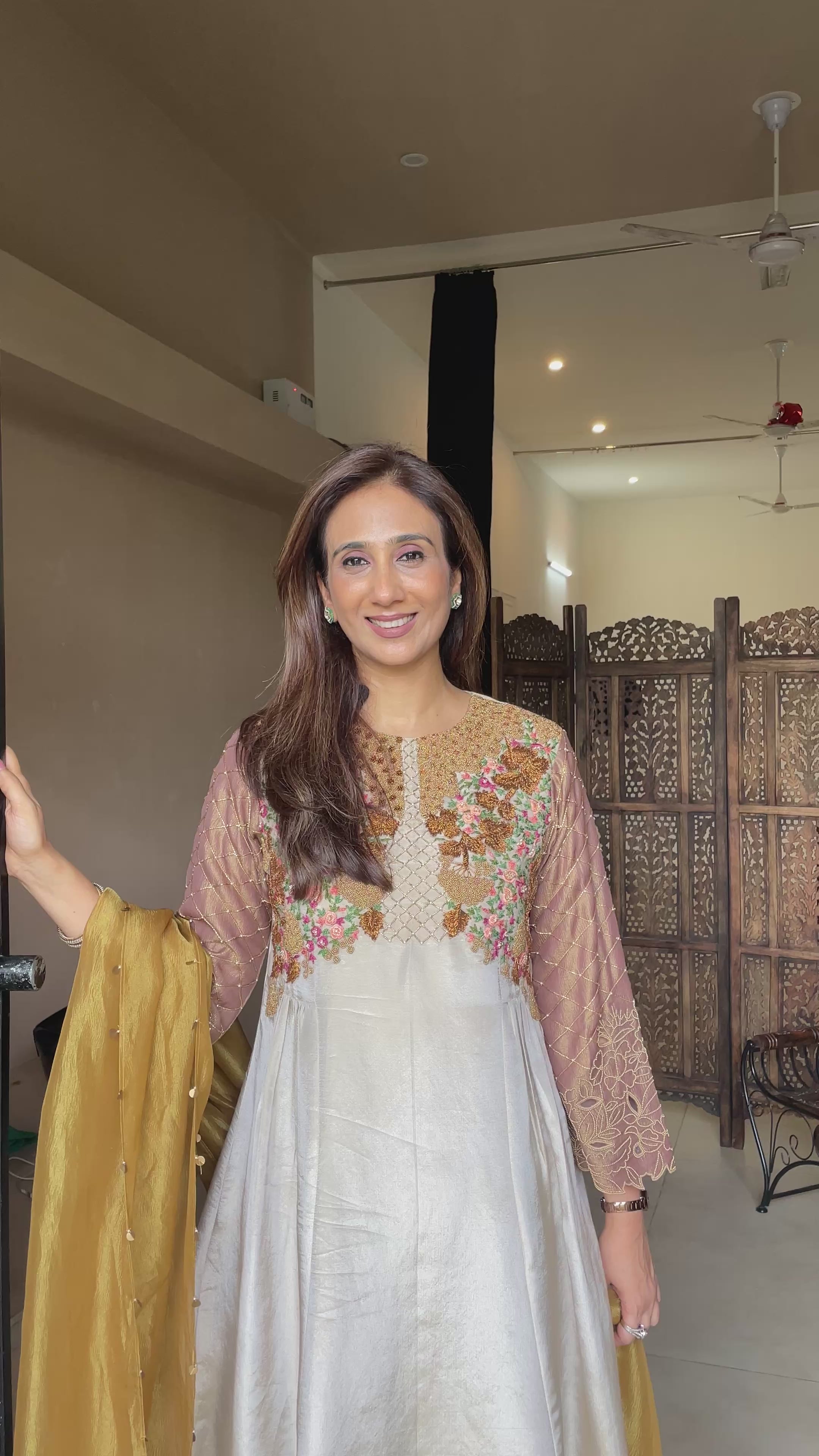 Ivory Tissue Georgette Suit