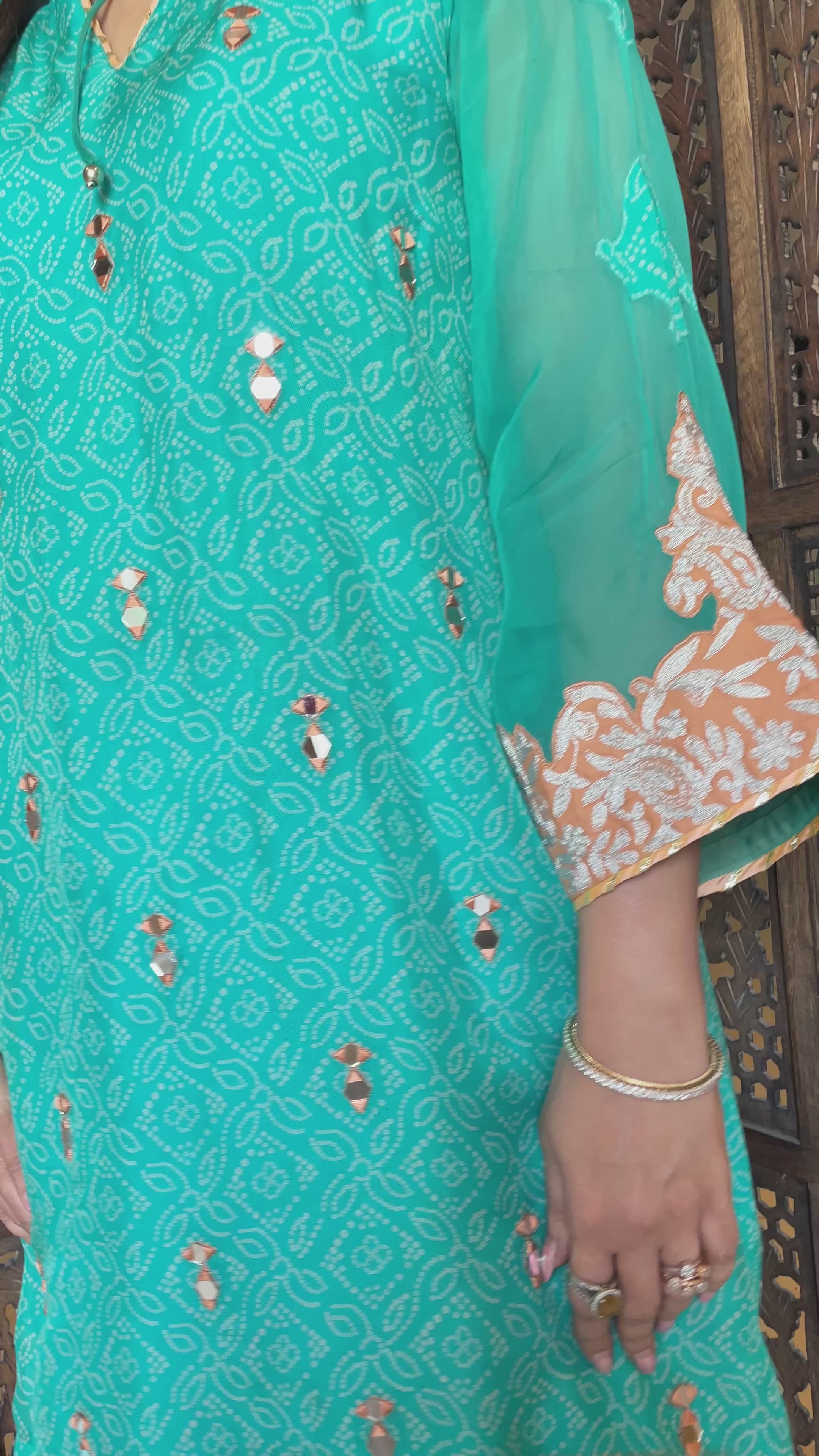Bandhani farshi salwar