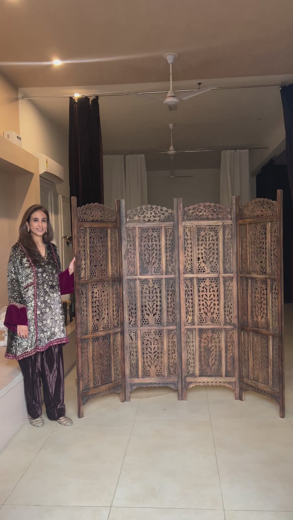 Ajrakh velvet short kurta