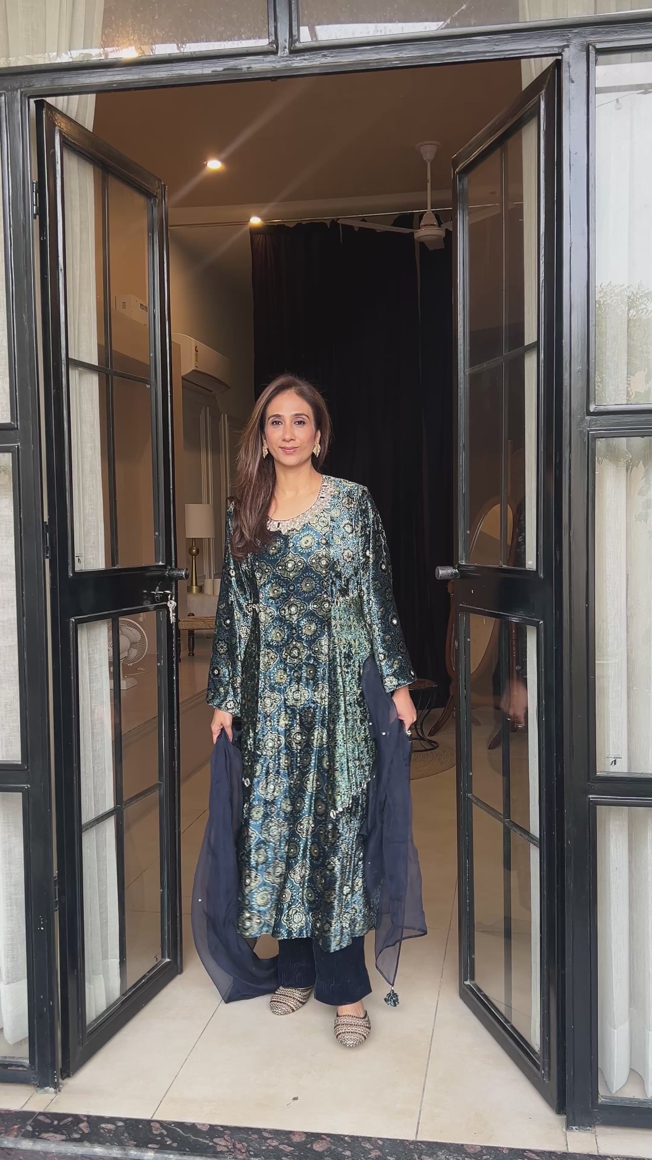 Ajrakh velvet suit