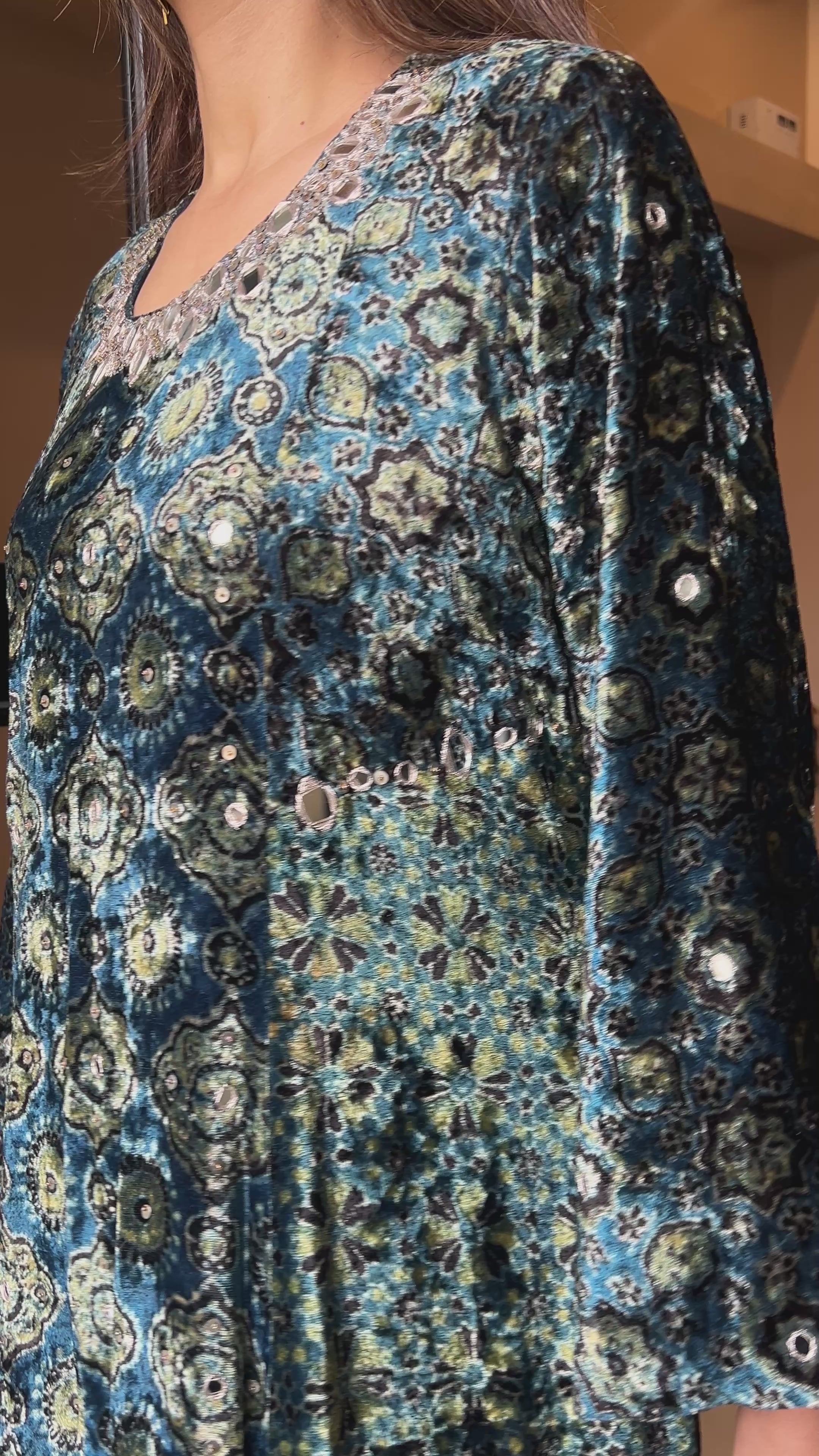 Ajrakh velvet suit